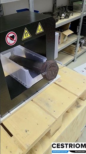 Degaussing of large steel screw #machine #degausser #demagnetizer