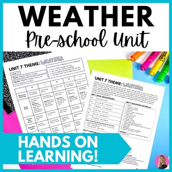 Weather Preschool Activities- Songs, Games, Lesson Plans, Theme, STEAM