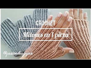 Unisex Fingerless Mittens in 1 Piece Crochet for Beginners | Step-by-Step Tutorial