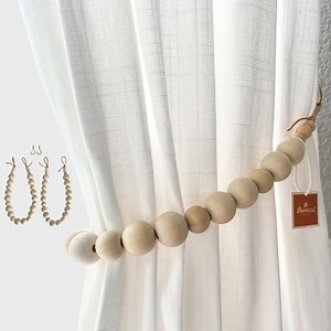 Curtain Tie Backs, Boho Decor, Wood Bead Curtain Tiebacks, Curtain Holdbacks for Bedroom, Curtain Ties for Living Room, Farmhouse Decor - Etsy UK
