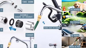 G3/4 Internal Thread 10” Commercial Faucet Swivel Spout Replacement: Add-on Swing Nozzle Spout - Chrome Polished Spout Replacement Part For Commercial Kitchen Sink Faucet - 1.8gpm/ 2.2gpm Aerator