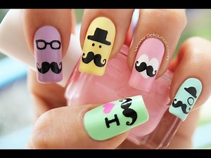 Decoración de uñas mustache - Mustache nail art