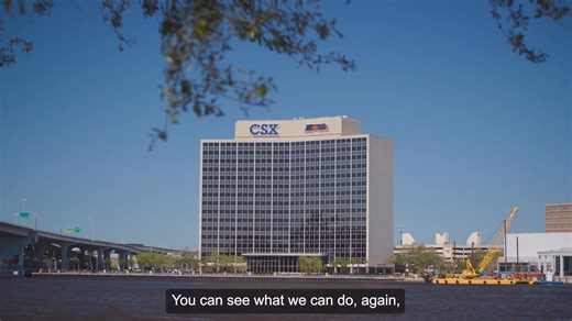 Today, we proudly unveiled our new CSX headquarters sign in downtown Jacksonville, FL. Joined by Mayor Donna Deegan and CSX President & CEO Joe Hinrichs, we celebrated our pride as railroaders and our commitment to Northeast Florida as one of Jacksonville's top employers. The new sign—featuring a stunning CSX locomotive image, our modern logo, and LED lighting—symbolizes our shared dedication to #innovation and excellence. #ONECSX | CSX