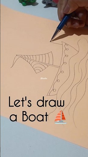 Easy Boat Drawing For Beginners #art #shortvideo #drawing #howtodraw #boat #easy #learning #tutorial