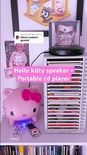 Hello kitty ipod speaker 🩷 #cdplayer #physicalmedia #2000smusic #y2kmusic