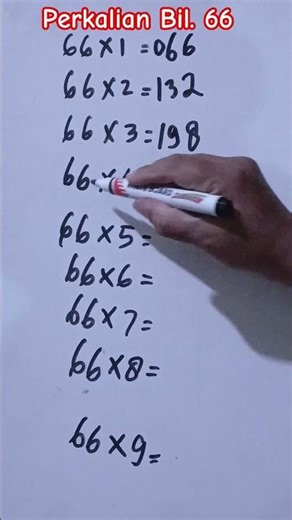 Cepat dan Mudah Menentukan Hasil Perkalian Bilangan 66 dari 1 s.d 9