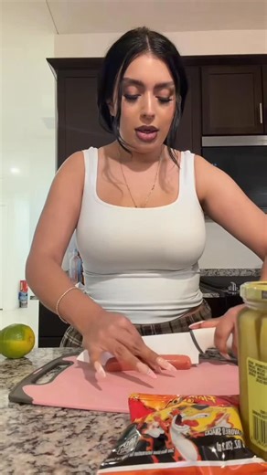 Meri on Instagram: "Let’s make a late night snack ! You’re gonna need ; Salchichas Pickles Hot Cheetos Lime Tapatio Takis powder! #prettygirlglaze #latenightsnack #snackrecipe #pickles #munchies"