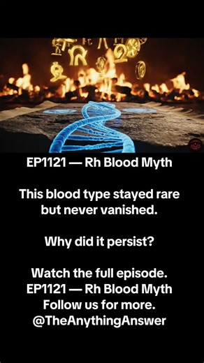 EP1121 — Rh Blood Myth This blood type stayed rare but never vanished. Why did it persist? Watch the full episode. EP1121 — Rh Blood Myth Follow us for more. @TheAnythingAnswer For entertainment only. #theanythinganswer #bloodscience #humanbiology #sciencefacts #genetics