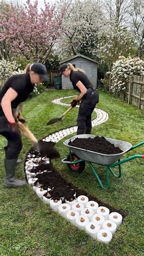 Backyard Garden Path Build with Blooming Flower Transformation