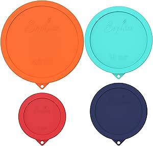 SOPHICO Silicone Replacement Lids for Pyrex Sculpted Glass & Tinted Glass Bowls Mixing Bowls（4 size）