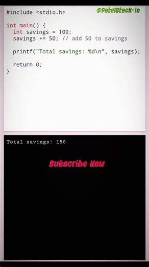 C Programming Magic: Assignment Operators Explained 💻 #shorts #viral #PatelStack-io
