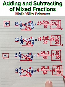 Learn How to Add and Subtract Mixed Fractions #mathviral #math #mathlessons #mathematics #mathreview #mathwithprincess #mathvideo #mathisfun | Math with Princess