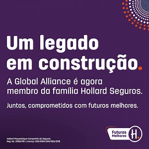 A Global Alliance Seguros - Insurance é agora membro da família Hollard Seguros, unindo uma visão comum e reforçando o nosso compromisso com o serviço e a excelência. Esta união fortalece a nossa responsabilidade para consigo, honrando o nosso legado enquanto continuamos, com orgulho, a construir um futuro melhor para todos os que servimos, através de soluções de Seguro. | Hollard Seguros