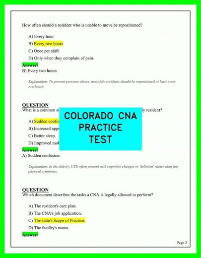 Colorado CNA Practice Test: Essential Exam Questions for 2026 Certification Success