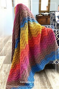 Beginner-friendly Ribbed Ripple Blanket Crochet Pattern, Rainbow Ripple Pattern, Crochet Pattern, Modern Afghan, Wavy Throw Blanket - Etsy