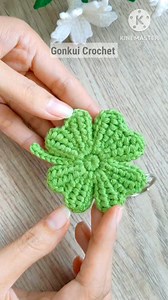 9.4K views · 197 reactions |  Crochet 4 Leaf Clover Keychain Full video tutorial on YouTube Gonkui Crochet step by step #fbreels #reels #crochet #gonkuicrochet | Gonkui Crochet & Chapa crochet craft | Facebook