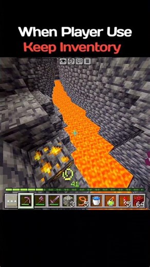 When Player Use Keep Inventory #minecraft #gaming #minecraftshorts #minecraftmemes #shorts