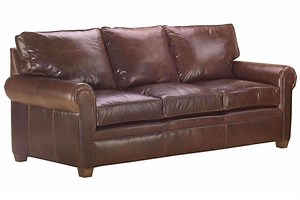 Rockefeller Traditional Leather Pillowback Sofa