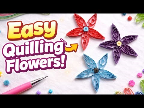 👉 3 Easy Quilling Flowers Anyone Can Make 🌼 | Simple Paper Craft Tutorial #quilling #youtubevideos