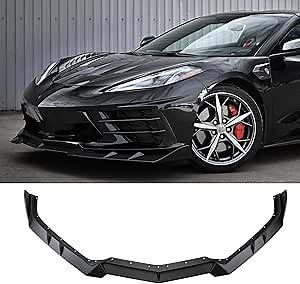 Amazon.com: AUTRAGO Front Bumper Lip Splitter Spoiler Compatible with 2020-2025 Chevy Corvette C8, 3PCS (Matt Black) : Automotive