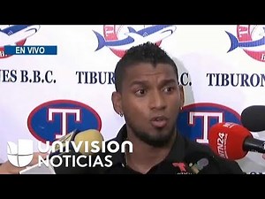Press conference with Venezuelan baseball player Danry Vásquez