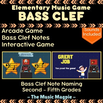 Bass Clef Notes Game | Interactive Elementary Music "Arcade Game"