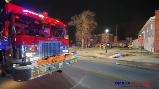 🎥: Ralston Fire with Papillion Fire and Omaha Fire made quick work of a structure fire at 7614 Main Street this evening. The State Fire Marshal will handle the investigation and no injuries were reported. | Omaha Scanner