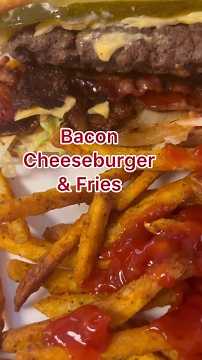 Burger and fries #burgers #fries #fyp #fypviral #fbreels #foodie #foodlovers | Myra Harris