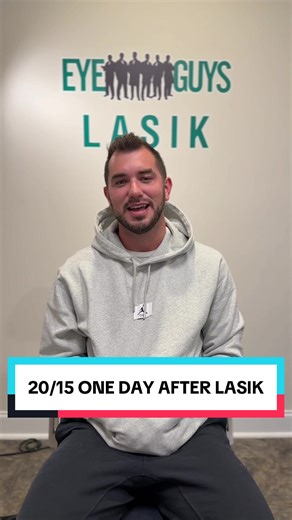 From blurry to blessed 🥹 Congrats Christian on your new vision!!! #eyeguysaugusta #lasik #perfectvision #goodbyecontacts #eyesurgery