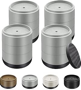 Furniture Risers Bed Risers Heavy Duty 1 inch, 2 inch, 3 inch, 4 inch Round Adjustable Bed Lifts Riser for Desk Legs Table Couch Sofa Chair Refrigerator Washing Machine (1+1+1 Inch, Gray, 4 Pack)