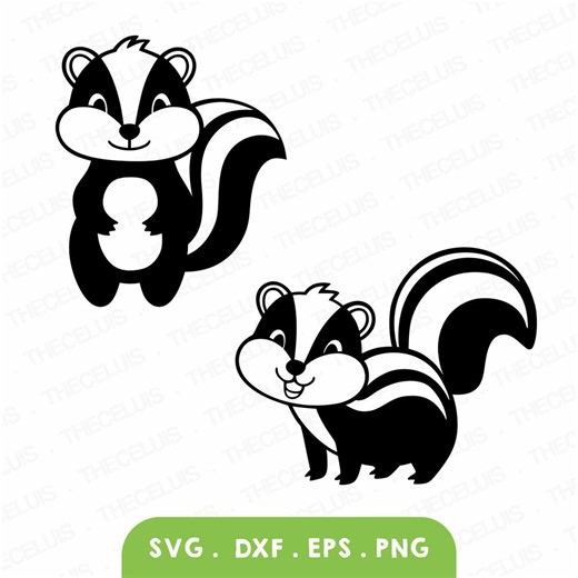 Skunk SVG PNG DXF Files: Animal Clipart for Cricut & Silhouette (instant Download) - Etsy
