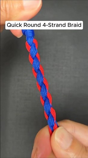 How to tie a Round 4-Strand Braid — The Fast Way! #shortstutorial #knottingtutorial #knot