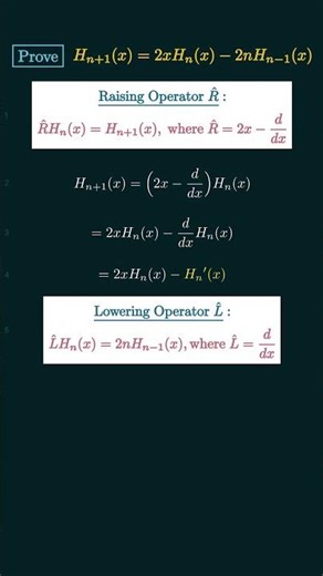 [Prove] H_{n+1}(x)=2xH_n(x)-2nH_{n-1}(x) [2nd Method]