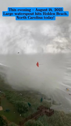 1.9K views | This evening - August 14, 2025 - Large waterspout hits Holden Beach, North Carolina today! #waterspout #tornado #hits #HoldenBeach #NorthCarolina | News JohnDuc | Facebook