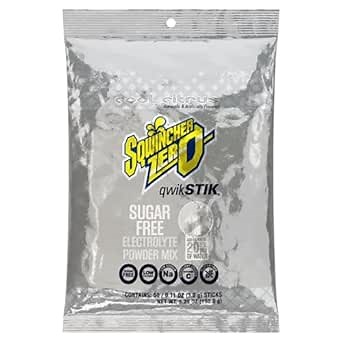 Sqwincher Zero Qwik Stik, Cool Citrus, Sugar Free, Low Calorie, Low Sodium Electrolyte Powder Hydration Drink Mix, .11 0z Packet (Pack of 50)