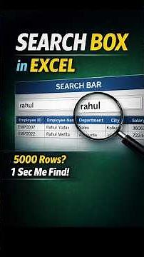 Excel Search Box Trick 🔥 Excel Me 5000 Rows Instant Search!