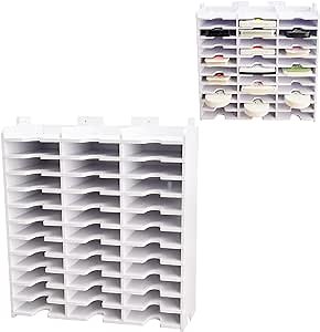 Sanfurney 36 Slots Ink Pad Storage Holder and Wall-Mounted Stamp Pad Organizer Rack for Standard Size Ink Pads, Stackable Christmas