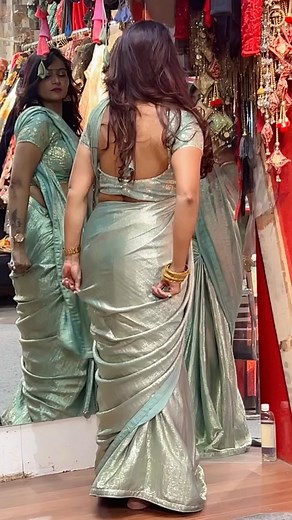 #@leena_pal_ Saree Armani foil silk @drishtiboutiquecollection Delivery worldwide #leenapal #saree #blouse #blousedesigns #drishticollection | pal sharma