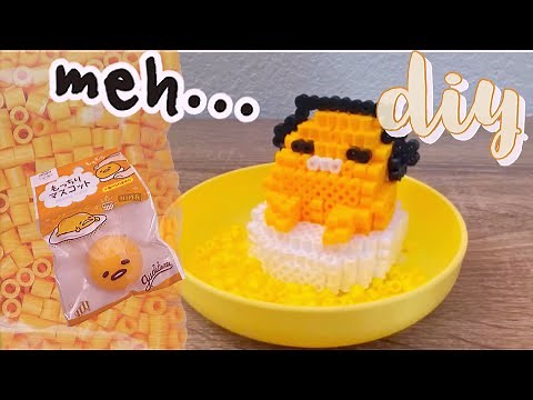 DIY gudetama the LAZY Egg with Perler Beads 3D tutorial ~ EASY & LAZY mode