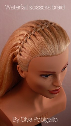 14K views · 985 reactions | Beautiful waterfall braid  #hairstyle #braids #hairtutorial | Olya Pobigailo | Facebook