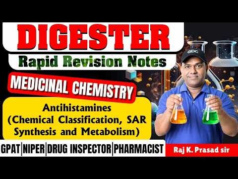 D-98 | Antihistamines (Chemical Classification, SAR, Synthesis & Metabolism)- Medicinal Chemistry