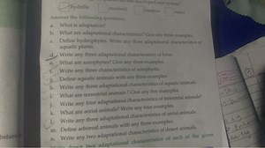 Answer the following questions:a. What is adaptation?b. Wha... | Filo