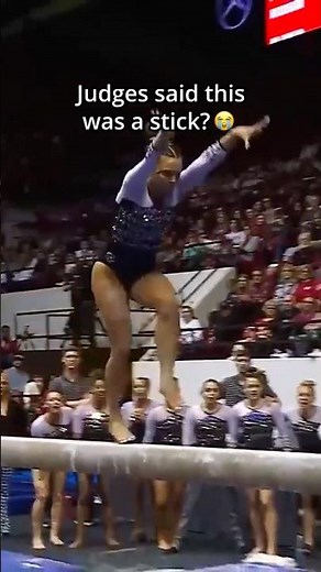 Her celebration was so funny though😂 #gymnastics #perfect10 #judge #stick #dismount #beam