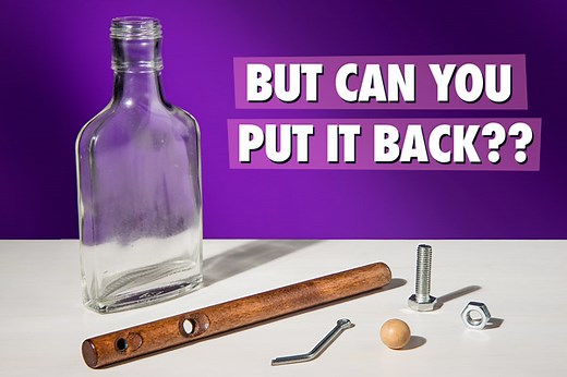 Grecian Bottle: Logic and dexterity puzzle in a glass bottle.