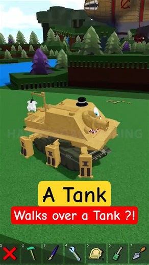 Funny Roblox Build a Boat for Treasure Tank walks over a Tank ?! #babft #roblox