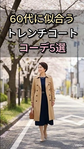 60代に似合うキャメルトレンチコートコーデ5選