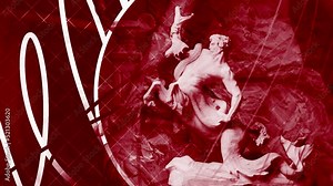 Animation with Greek sculpture. Motion. Animation insert with stylish animation and Greek sculpture. Ancient Greek sculpture for intro historical video or presentation