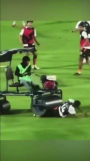 HE GOT MOWED DOWN BY THE PITCH ROLLER??? 😱 😱