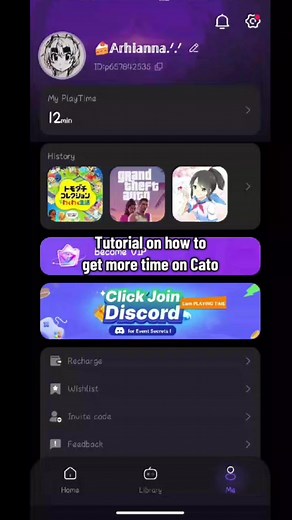 Tutorial on how to get more time on Cato Cloud! This took me minutes to edit and I cropped some of notification. --- ID: p657842535 Invite code: KeM1Y6 Discord: 78ona #CatoCloudGaming #Fyp #CatoCloud #Tutorial