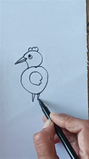 how to draw beautiful and easy chick 🐣🐤with 3